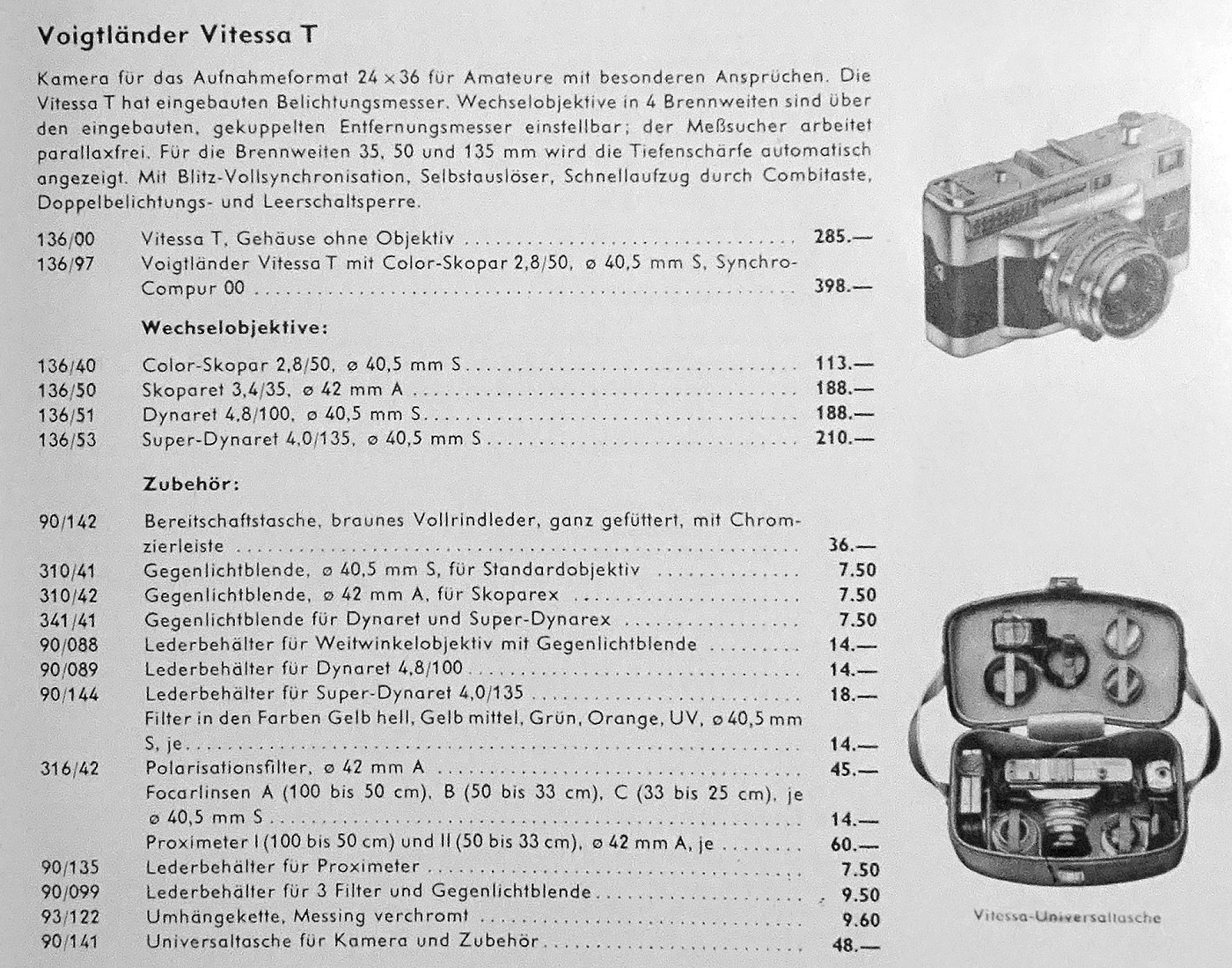 Voigtlaender Vitessa T Katalogauszug